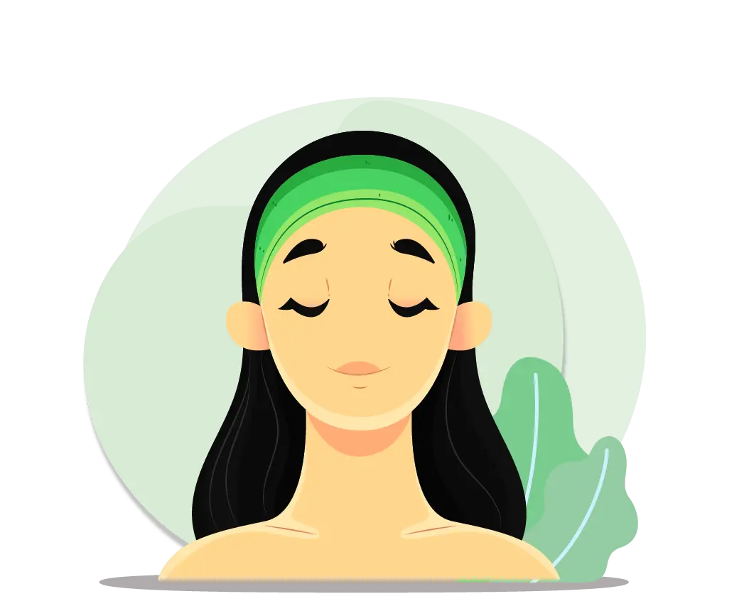 Illustration representing natural Ayurvedic skin care for healthy and glowing skin