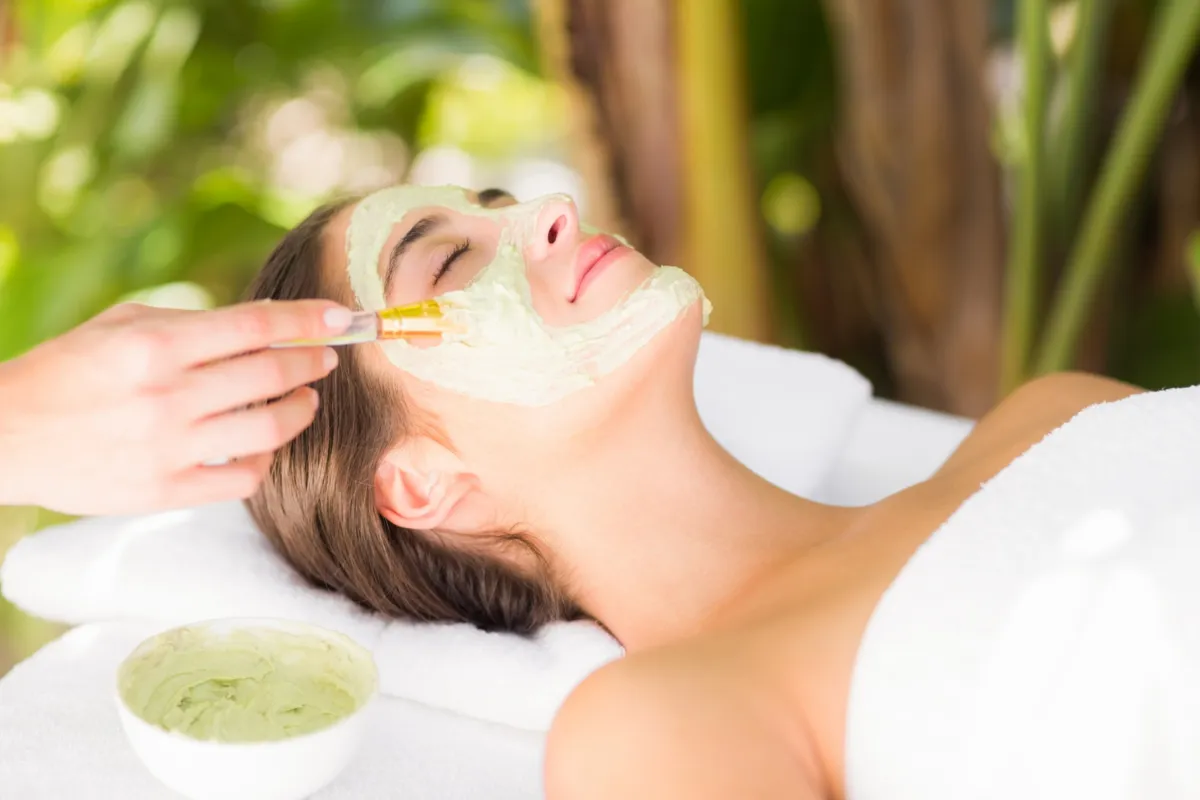 Natural herbal skin care face mask treatment for glowing and nourished skin