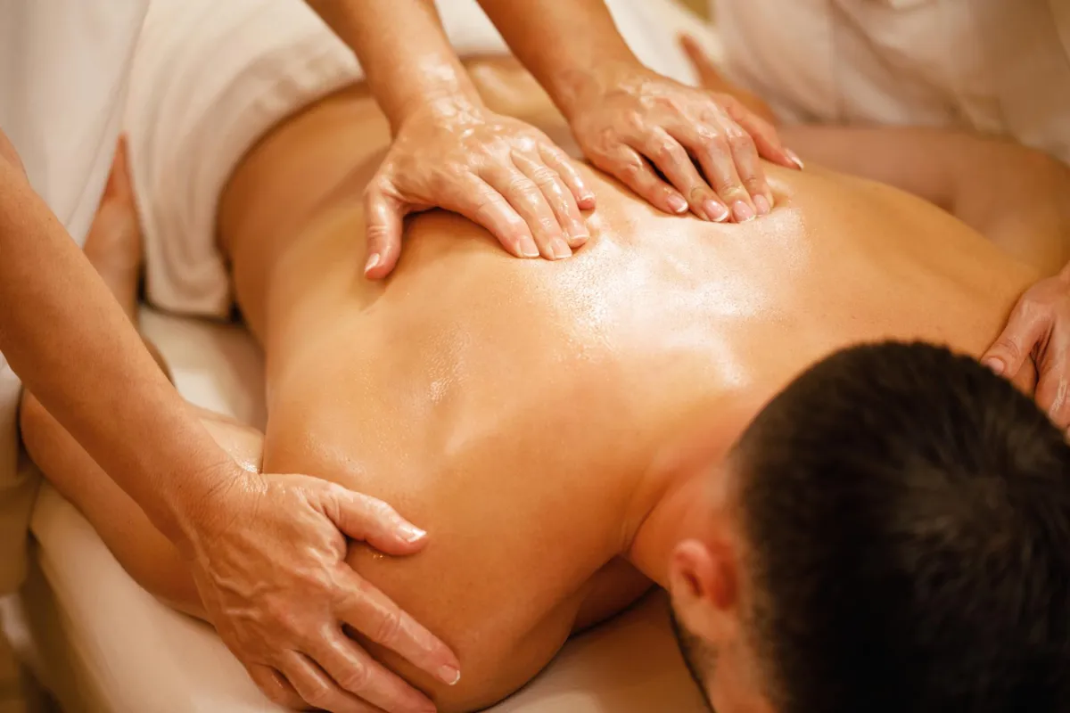 Panchakarma body massage promoting circulation, toxin removal, and holistic healing